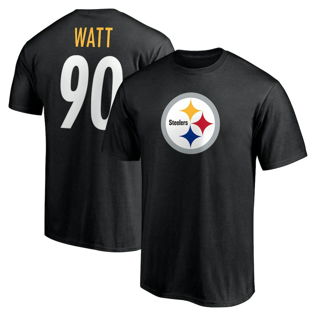 T.J. Watt Pittsburgh Steelers Icon Name & Number T-Shirt - Black T-shirts
