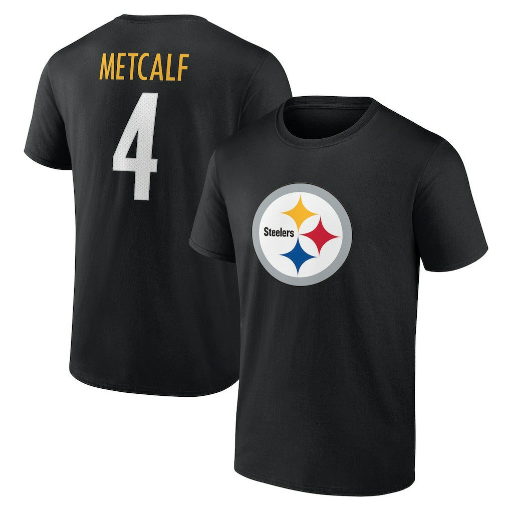 DK Metcalf Pittsburgh Steelers Icon Name & Number T-Shirt - Black T-shirts