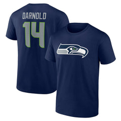 Sam Darnold Seattle Seahawks Icon Name & Number T-Shirt - College Navy T-shirts