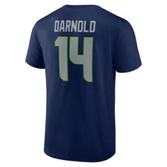 Sam Darnold Seattle Seahawks Icon Name & Number T-Shirt - College Navy T-shirts