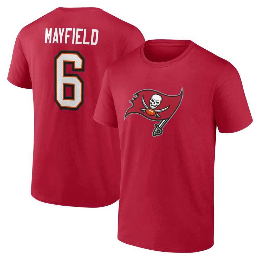 Baker Mayfield Tampa Bay Buccaneers Icon Name & Number T-Shirt - Red T-shirts