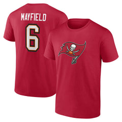 Baker Mayfield Tampa Bay Buccaneers Icon Name & Number T-Shirt - Red T-shirts