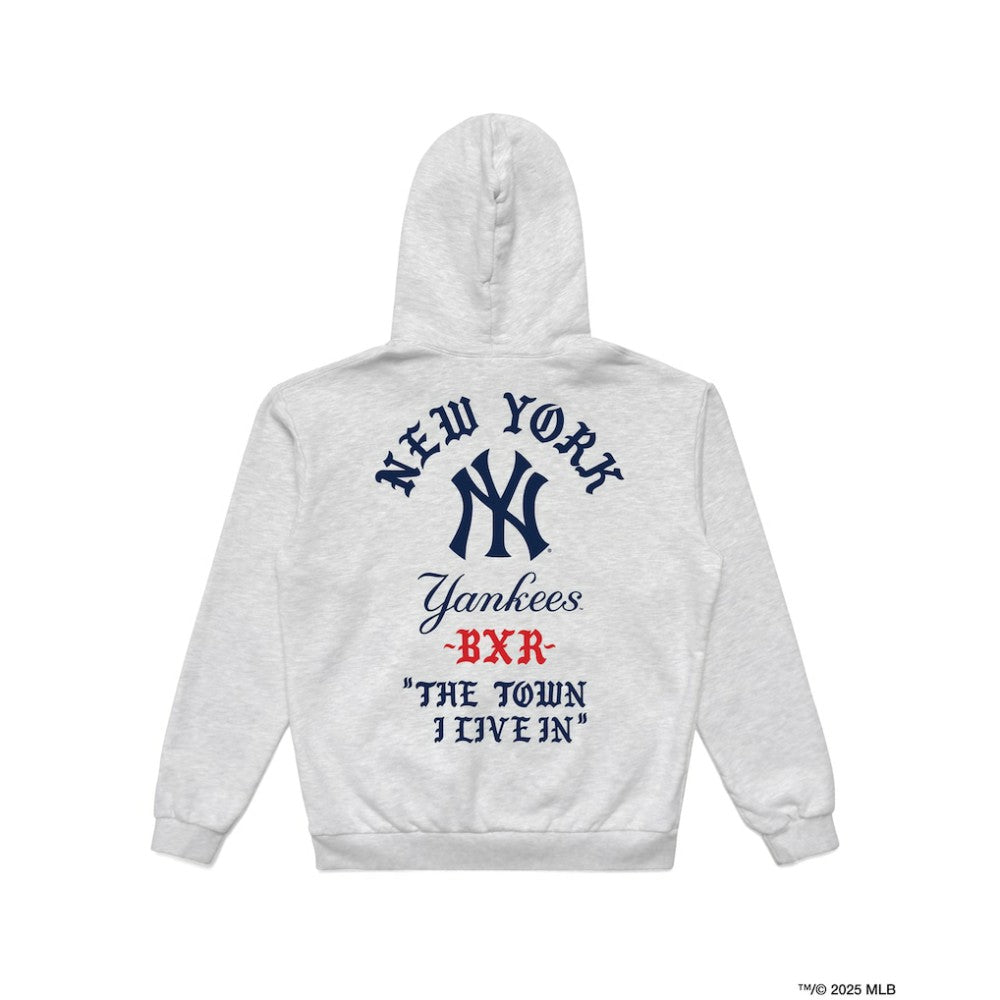 New York Yankees Mitchell & Ness Born X Raised in New York Town Pullover Hoodie - Heather Gray Hoodies