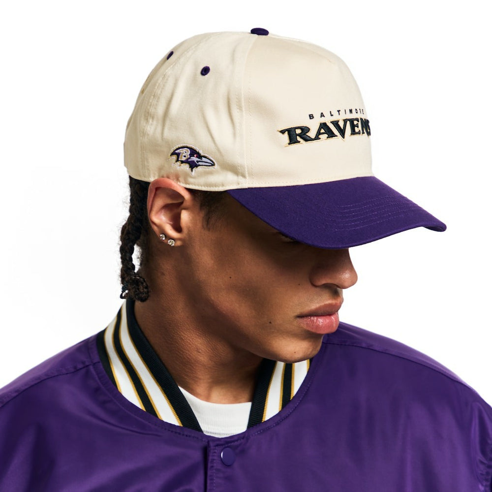 Baltimore Ravens Golf Wang Unisex Snapback Hat - Cream/Purple Hats