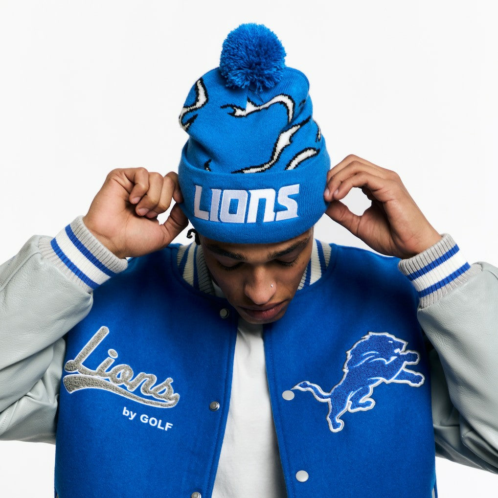 Detroit Lions Golf Wang Unisex Flame Beanie - Blue