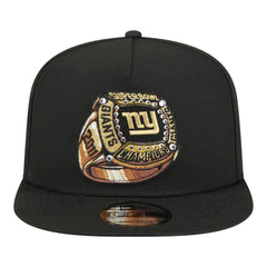 New York Giants New Era Super Bowl Ring 9FIFTY A-Frame Adjustable Hat - Black Hats