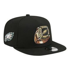 Philadelphia Eagles New Era Super Bowl Ring 9FIFTY A-Frame Adjustable Hat - Black Hats