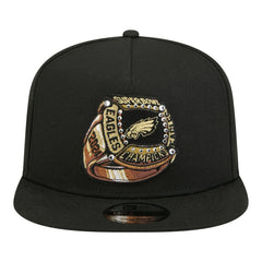 Philadelphia Eagles New Era Super Bowl Ring 9FIFTY A-Frame Adjustable Hat - Black Hats