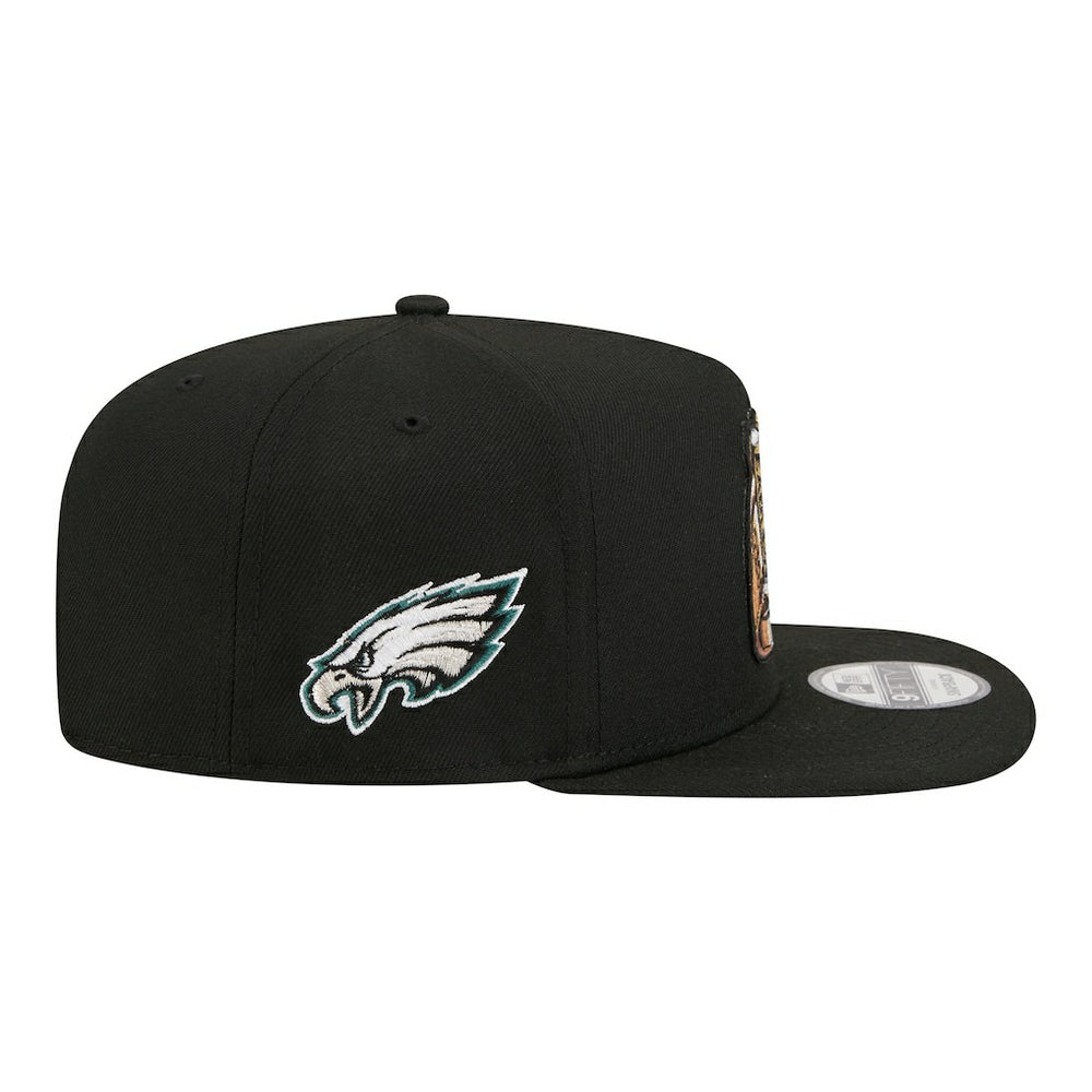 Philadelphia Eagles New Era Super Bowl Ring 9FIFTY A-Frame Adjustable Hat - Black Hats