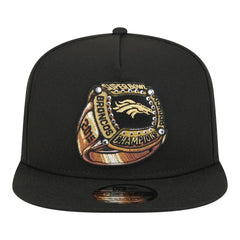 Denver Broncos New Era Super Bowl Ring 9FIFTY A-Frame Adjustable Hat - Black Hats