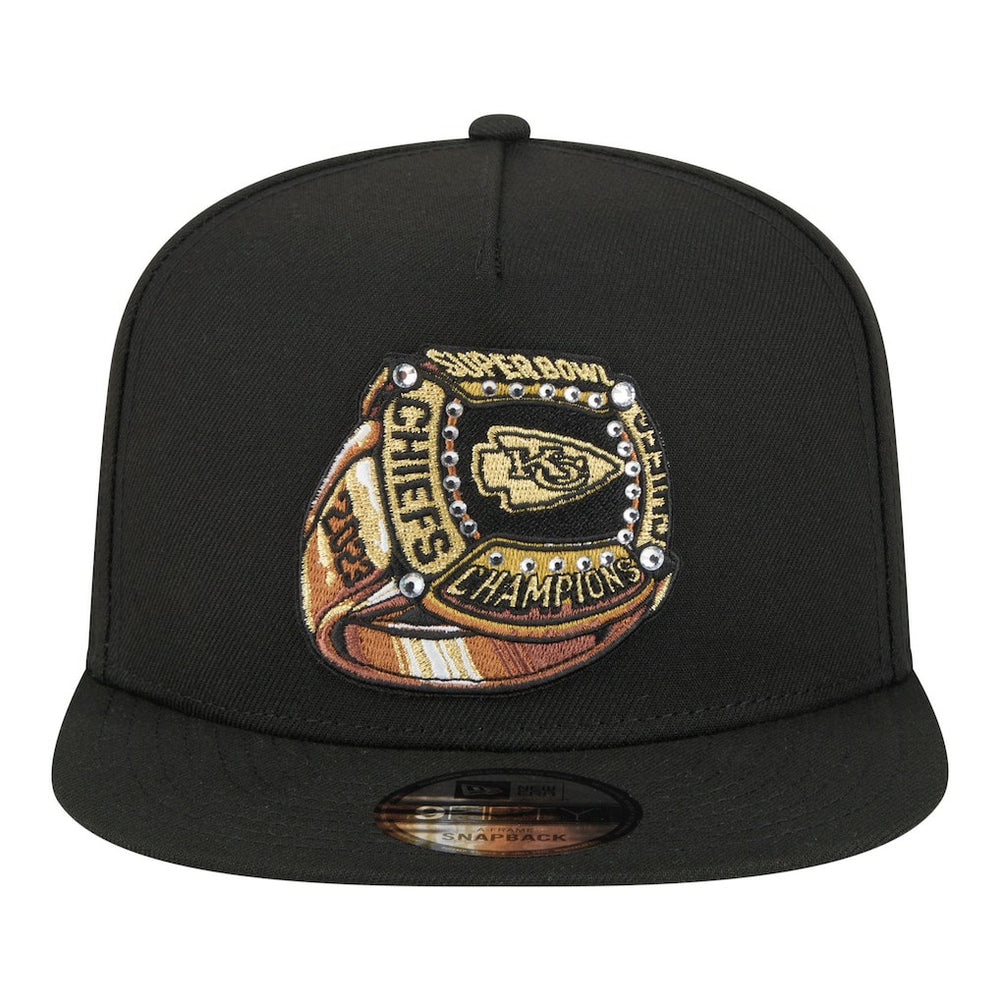 Kansas City Chiefs New Era Super Bowl Ring 9FIFTY A-Frame Adjustable Hat - Black Hats