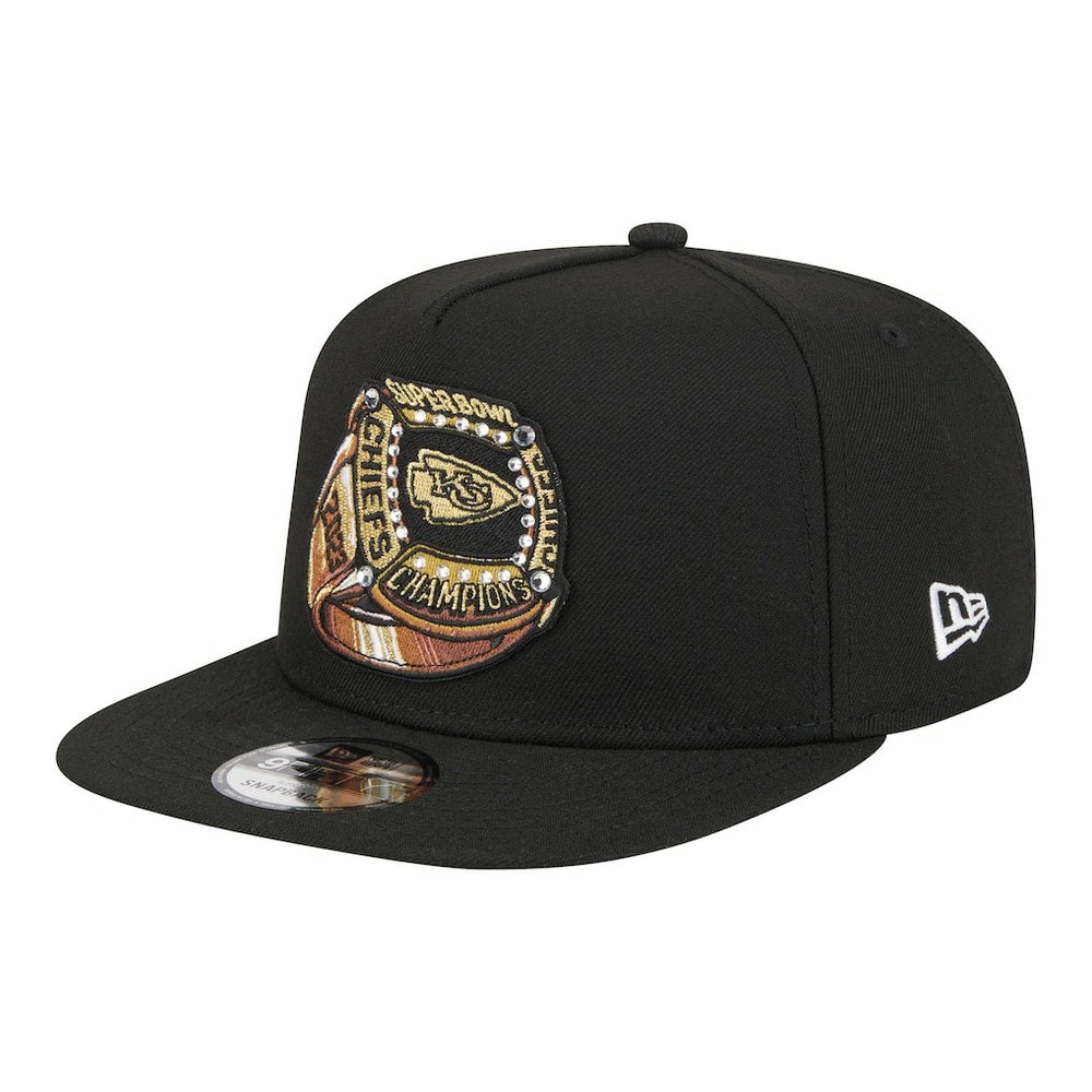 Kansas City Chiefs New Era Super Bowl Ring 9FIFTY A-Frame Adjustable Hat - Black Hats