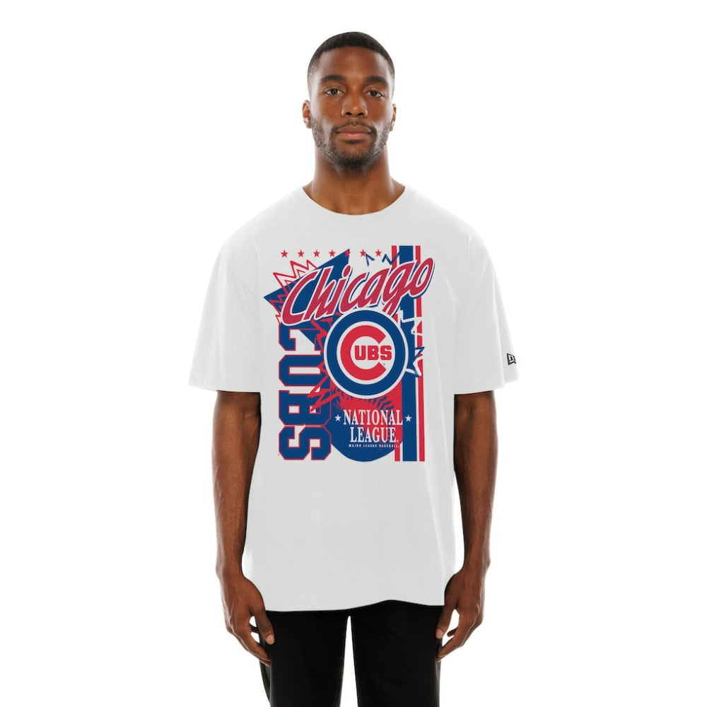 Chicago Cubs New Era Big Graphic Domestic T-Shirt - White T-shirts