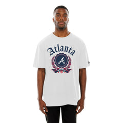 Atlanta Braves New Era Fleur Domestic T-Shirt - White T-shirts