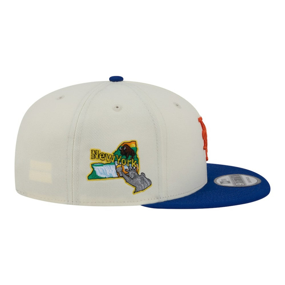 New York Mets New Era Localized 9FIFTY Snapback Hat - Cream/Royal Hats