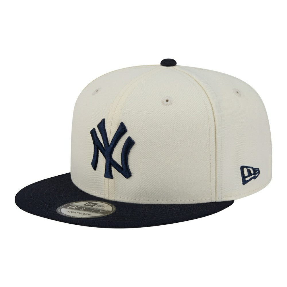 New York Yankees New Era Localized 9FIFTY Snapback Hat - Cream/Navy Hats