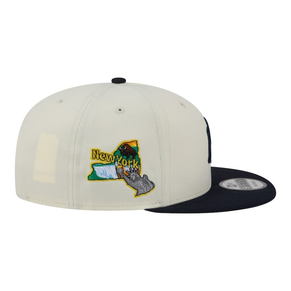 New York Yankees New Era Localized 9FIFTY Snapback Hat - Cream/Navy Hats