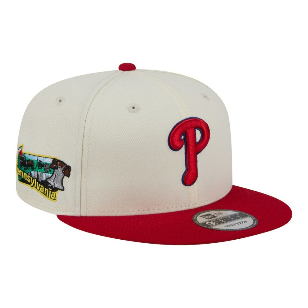 Philadelphia Phillies New Era Localized 9FIFTY Snapback Hat - Cream/Red Hats