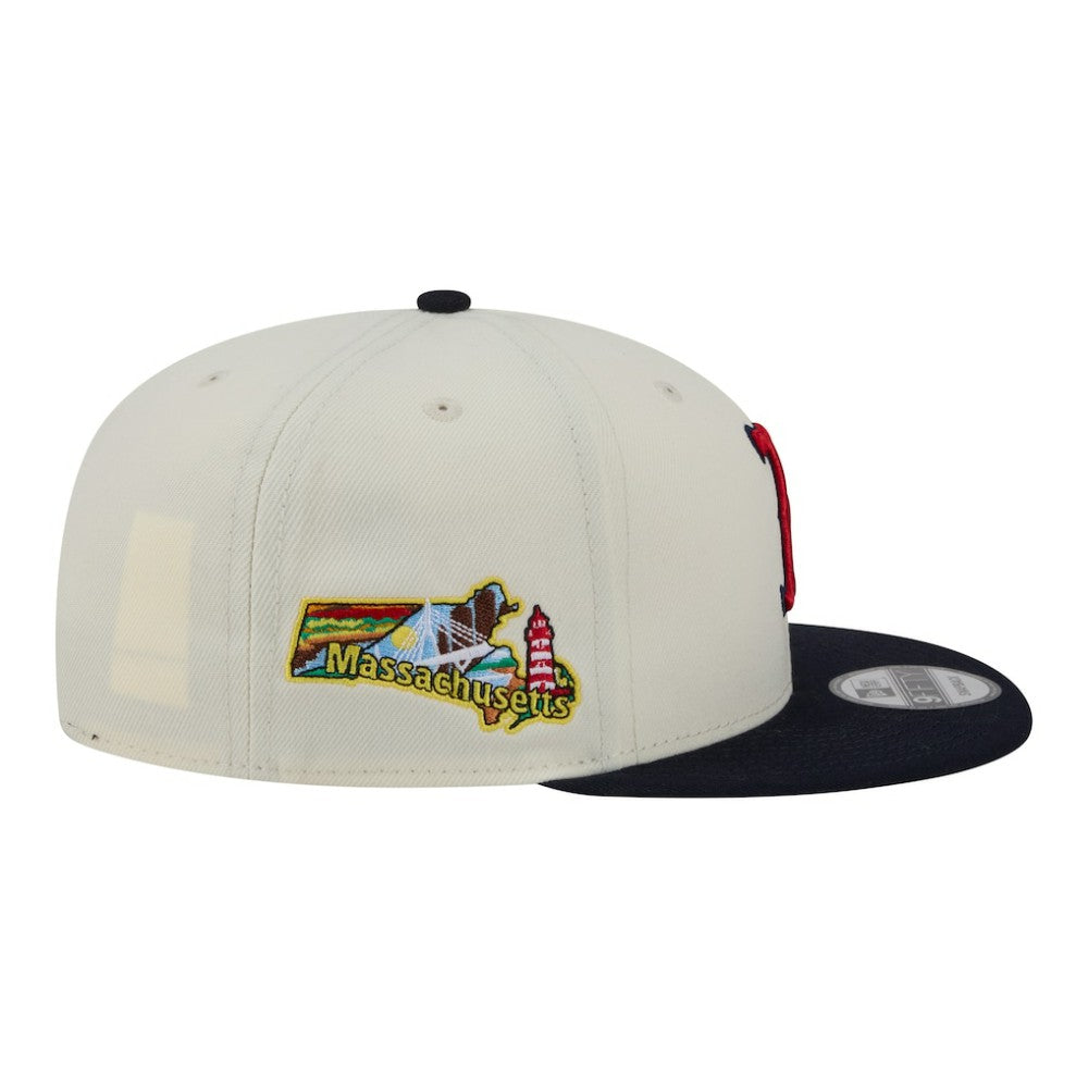 Boston Red Sox New Era Localized 9FIFTY Snapback Hat - Cream/Navy Hats