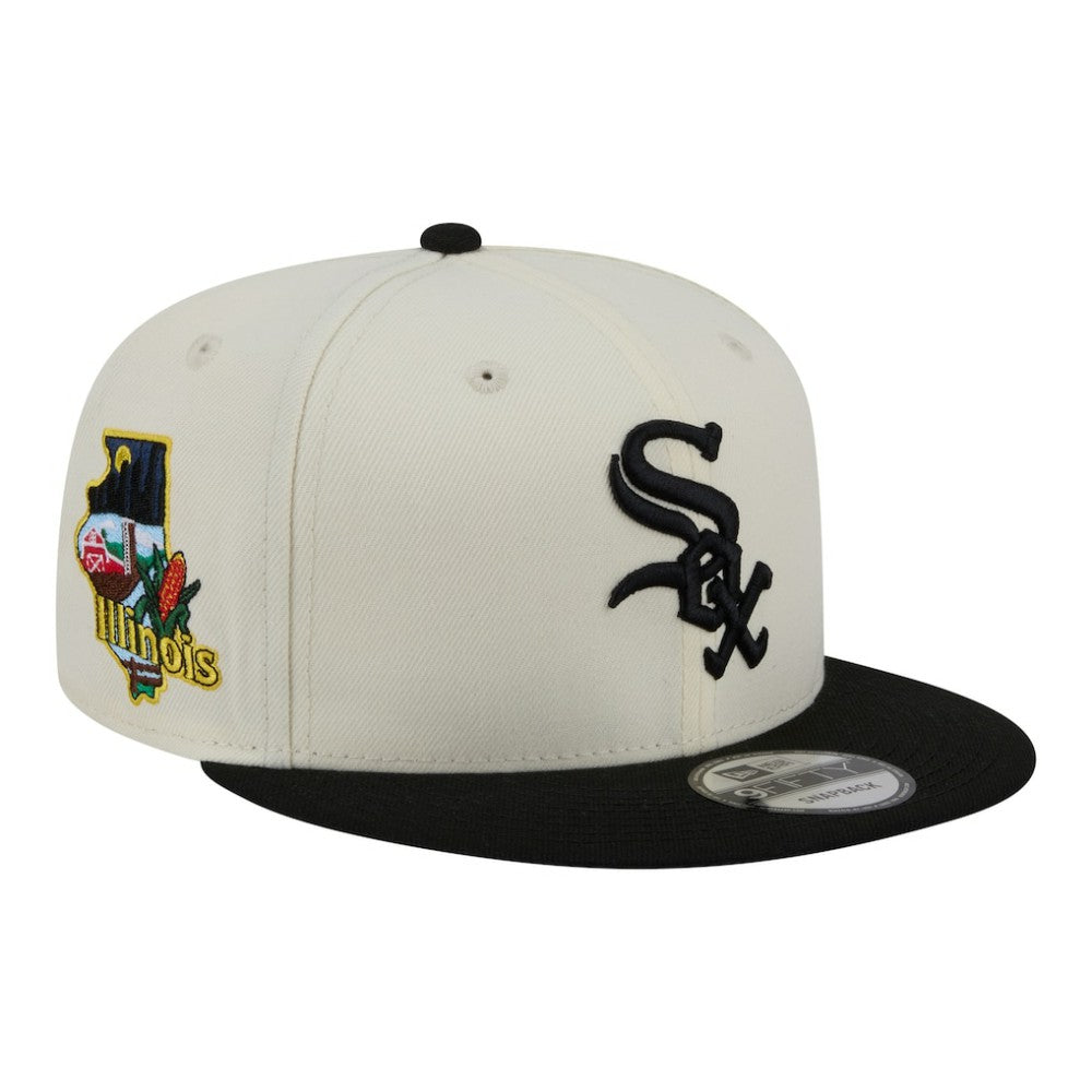 Chicago White Sox New Era Localized 9FIFTY Snapback Hat - Cream/Black Hats