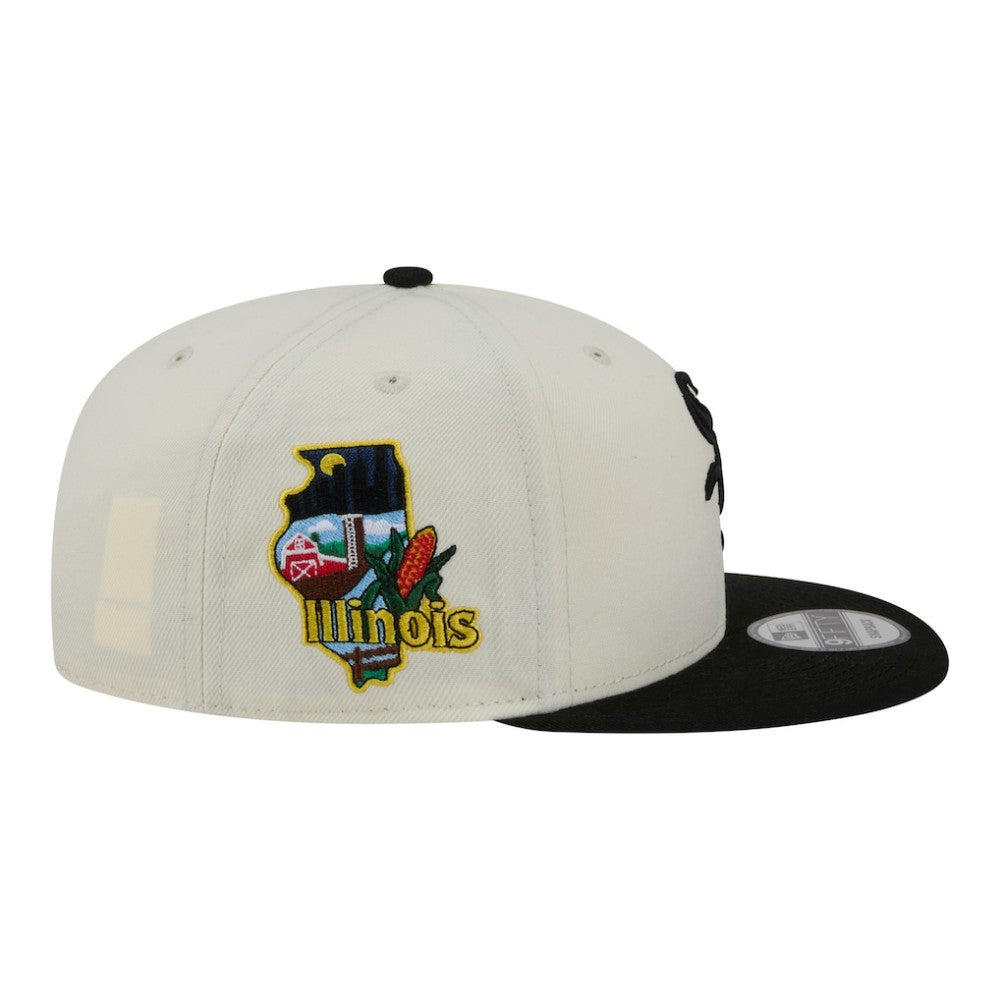 Chicago White Sox New Era Localized 9FIFTY Snapback Hat - Cream/Black Hats