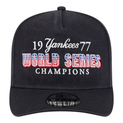New York Yankees New Era 1977 World Series Champions Throwback 9FIFTY A-Frame Snapback Hat - Navy Hats