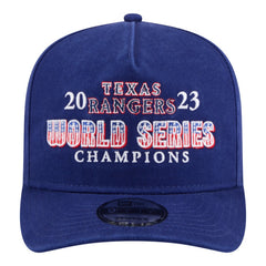 Texas Rangers New Era 2023 World Series Champions Historic 9FIFTY A-Frame Snapback Hat - Royal Hats