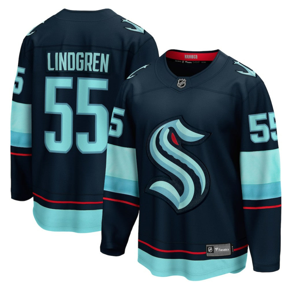 Ryan Lindgren Seattle Kraken Fanatics Home Breakaway Jersey - Deep Sea Blue | US 203292097