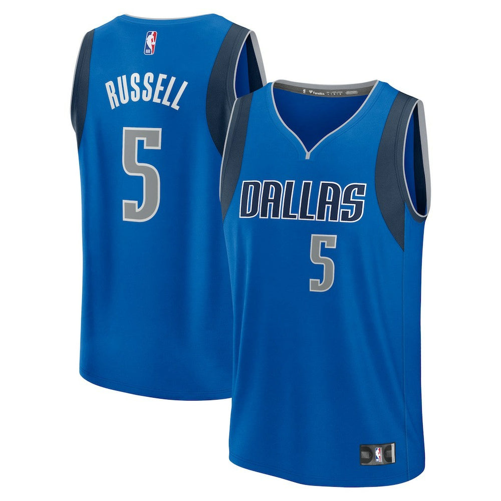 D'Angelo Russell Dallas Mavericks Fast Break Replica Player Jersey Icon Editi- Blue - Fanatics