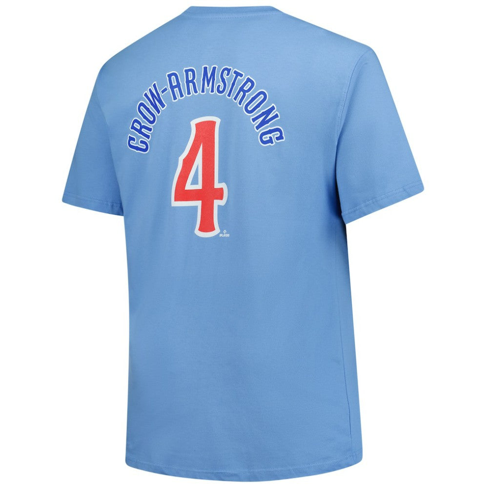 Pete Crow-Armstrong Chicago Cubs Fanatics Big & Tall Name & Number T-Shirt - Light Blue T-shirts