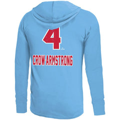 Pete Crow-Armstrong Chicago Cubs Majestic Threads Lightweight Name & Number Hoodie - Light Blue Hoodies