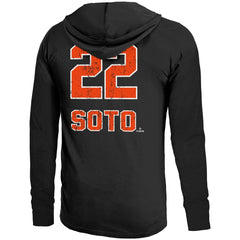 Juan Soto New York Mets Majestic Threads Lightweight Name & Number Hoodie - Black Hoodies