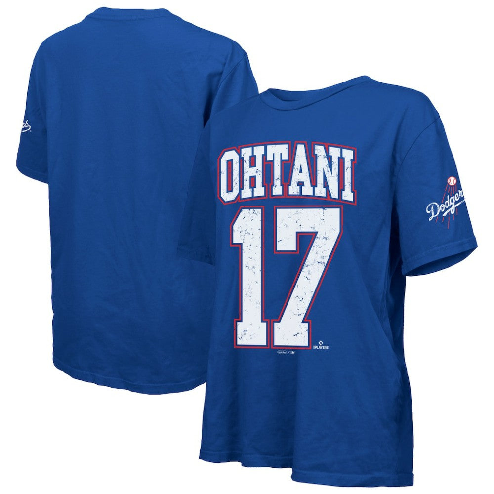 Shohei Ohtani Los Angeles Dodgers Majestic Threads Women's Oversized Name & Number T-Shirt - Royal T-shirts