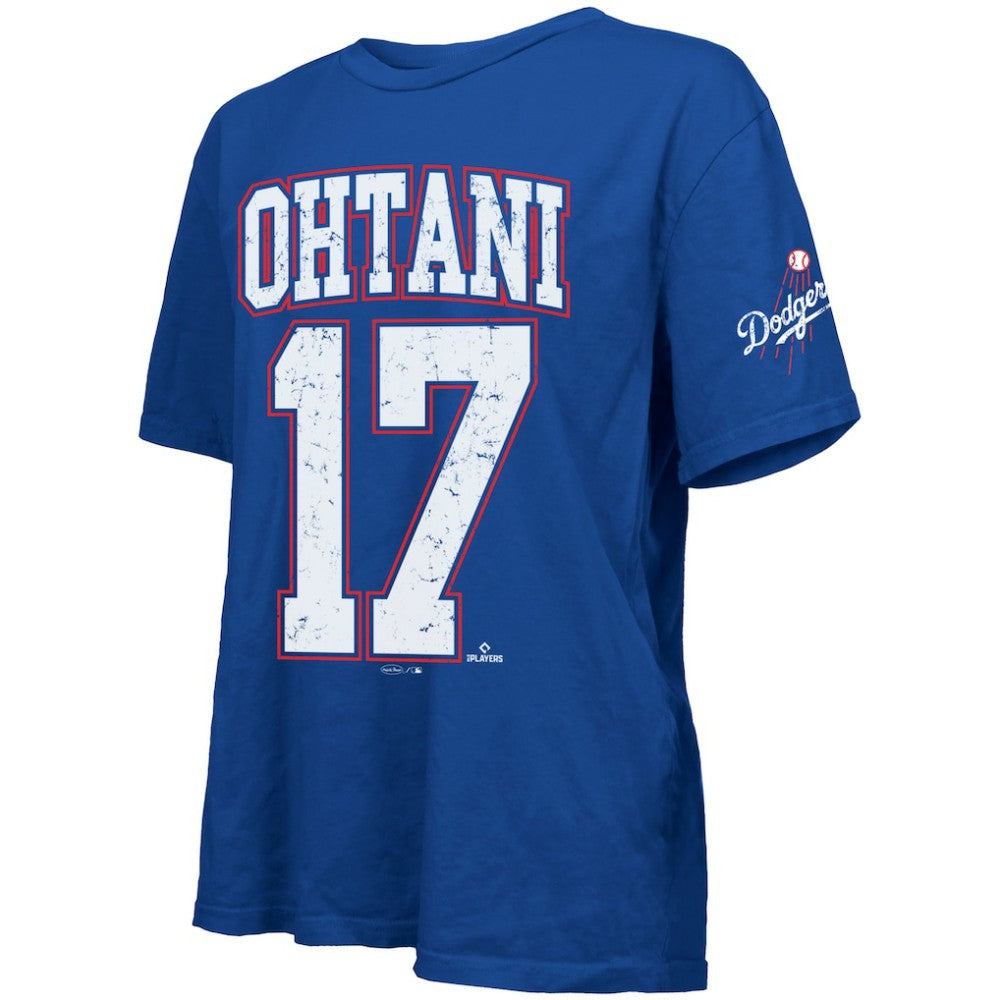 Shohei Ohtani Los Angeles Dodgers Majestic Threads Women's Oversized Name & Number T-Shirt - Royal T-shirts