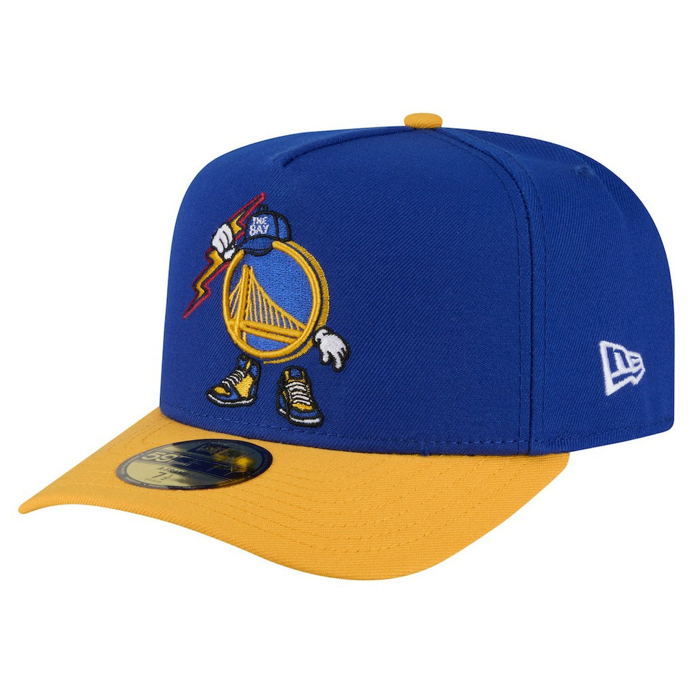 Golden State Warriors Injection Cartoon Logo A-Frame 59FIFTY Fitted Hat Royal - New Era outlet