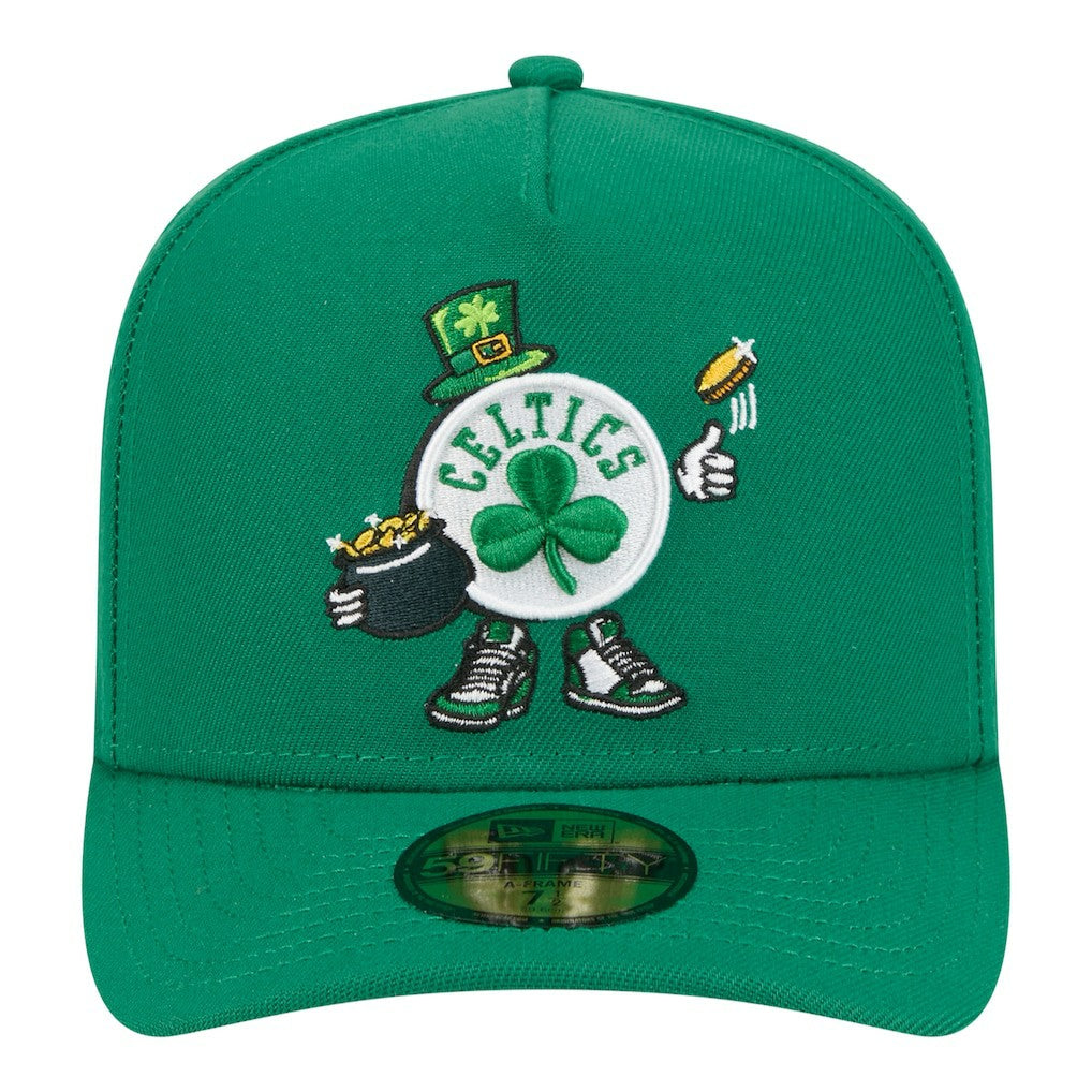Boston Celtics Injection Cartoon Logo A-Frame 59FIFTY Fitted Hat Kelly Green - New Era