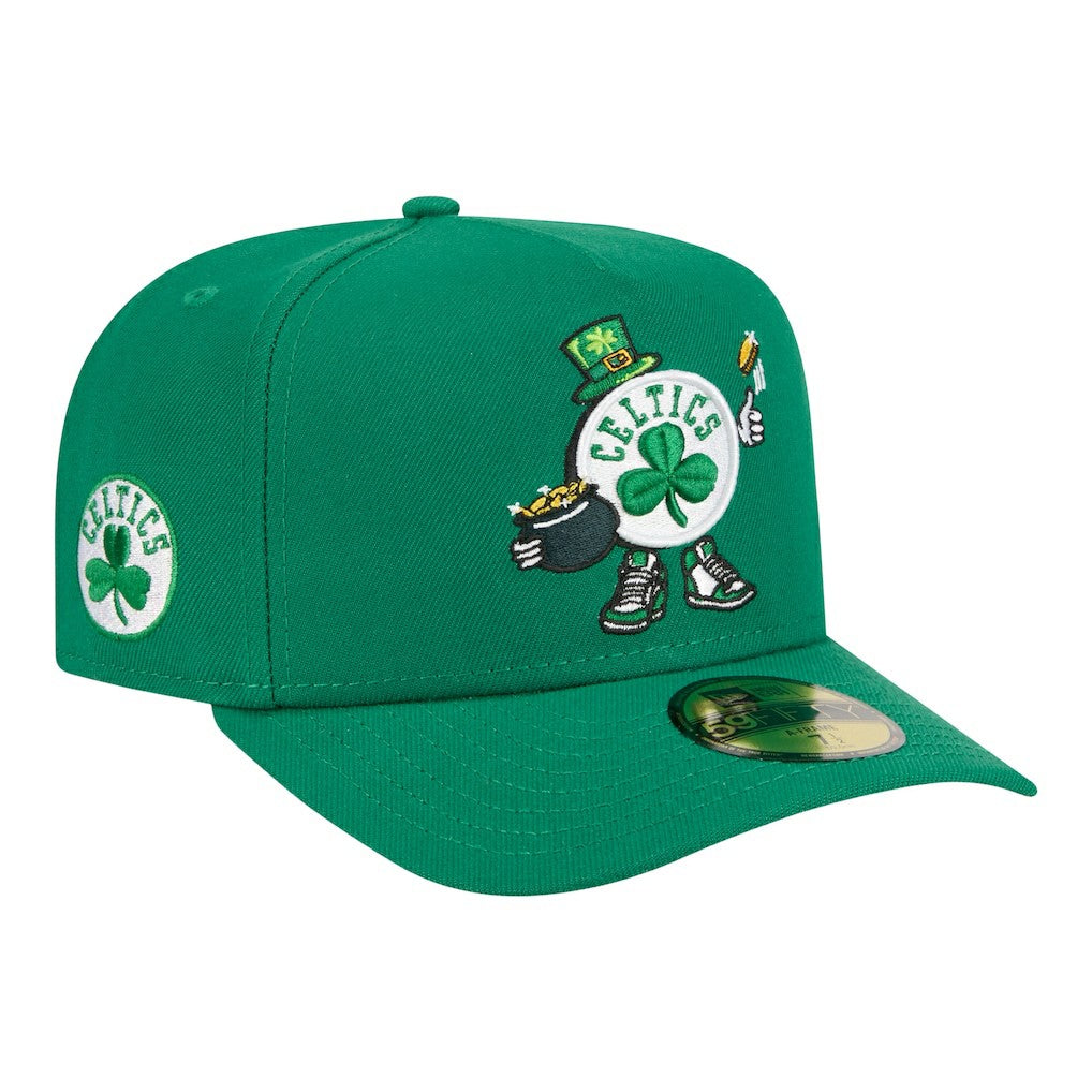 Boston Celtics Injection Cartoon Logo A-Frame 59FIFTY Fitted Hat Kelly Green - New Era