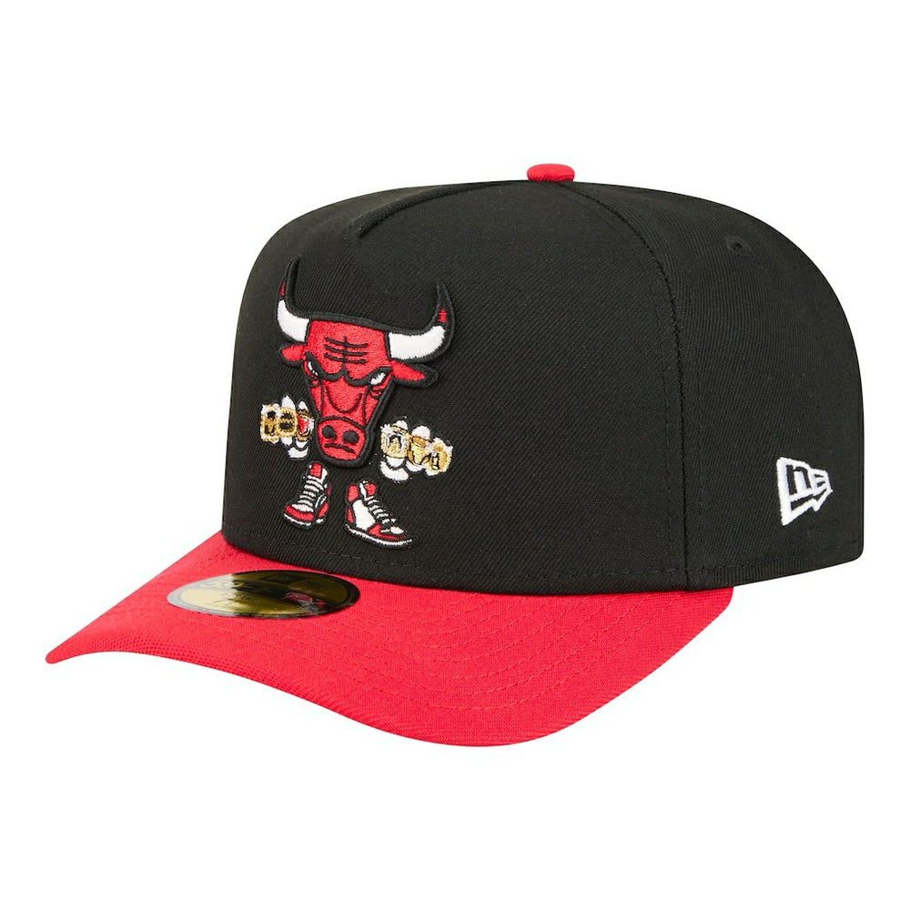 Chicago Bulls Injection Cartoon Logo A-Frame 59FIFTY Fitted Hat Black - New Era