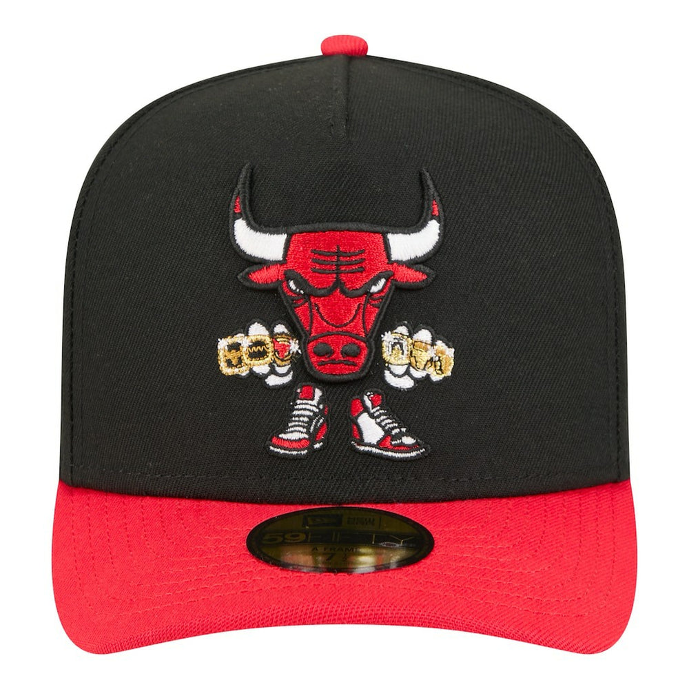 Chicago Bulls Injection Cartoon Logo A-Frame 59FIFTY Fitted Hat Black - New Era