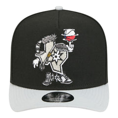 San Antonio Spurs Injection Cartoon Logo A-Frame 9FIFTY Adjustable Hat Black - New Era