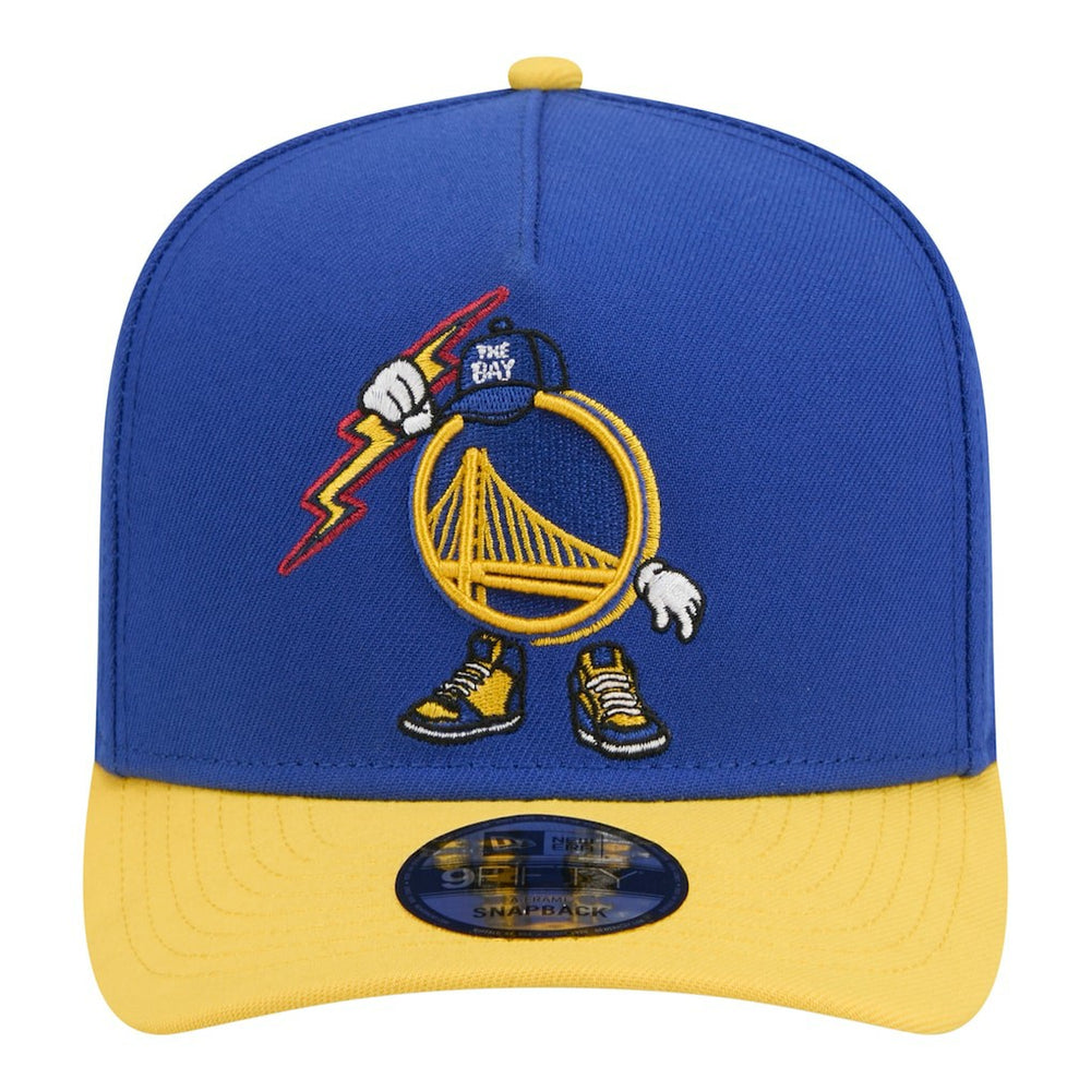 Golden State Warriors Injection Cartoon Logo A-Frame 9FIFTY Adjustable Hat Royal - New Era