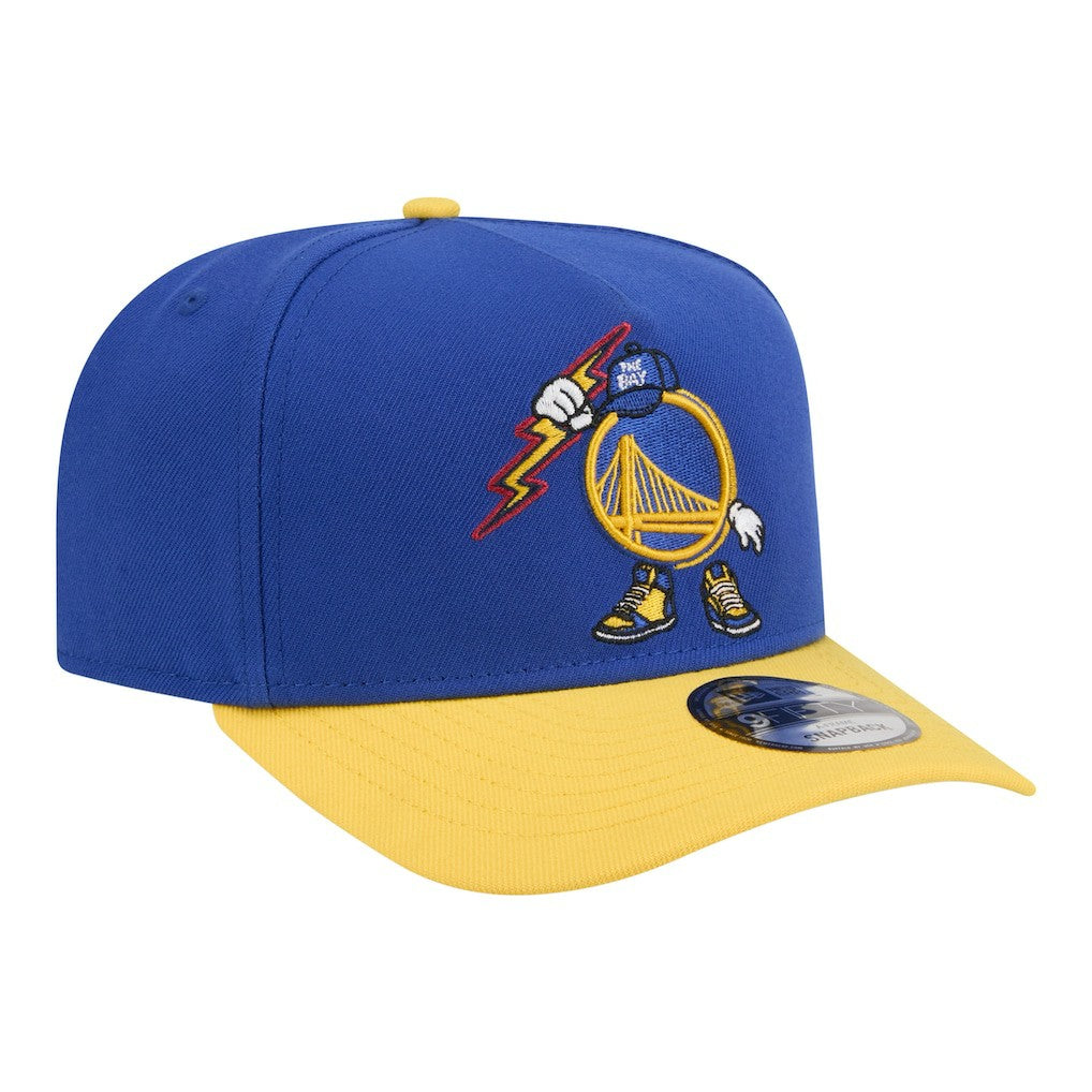 Golden State Warriors Injection Cartoon Logo A-Frame 9FIFTY Adjustable Hat Royal - New Era