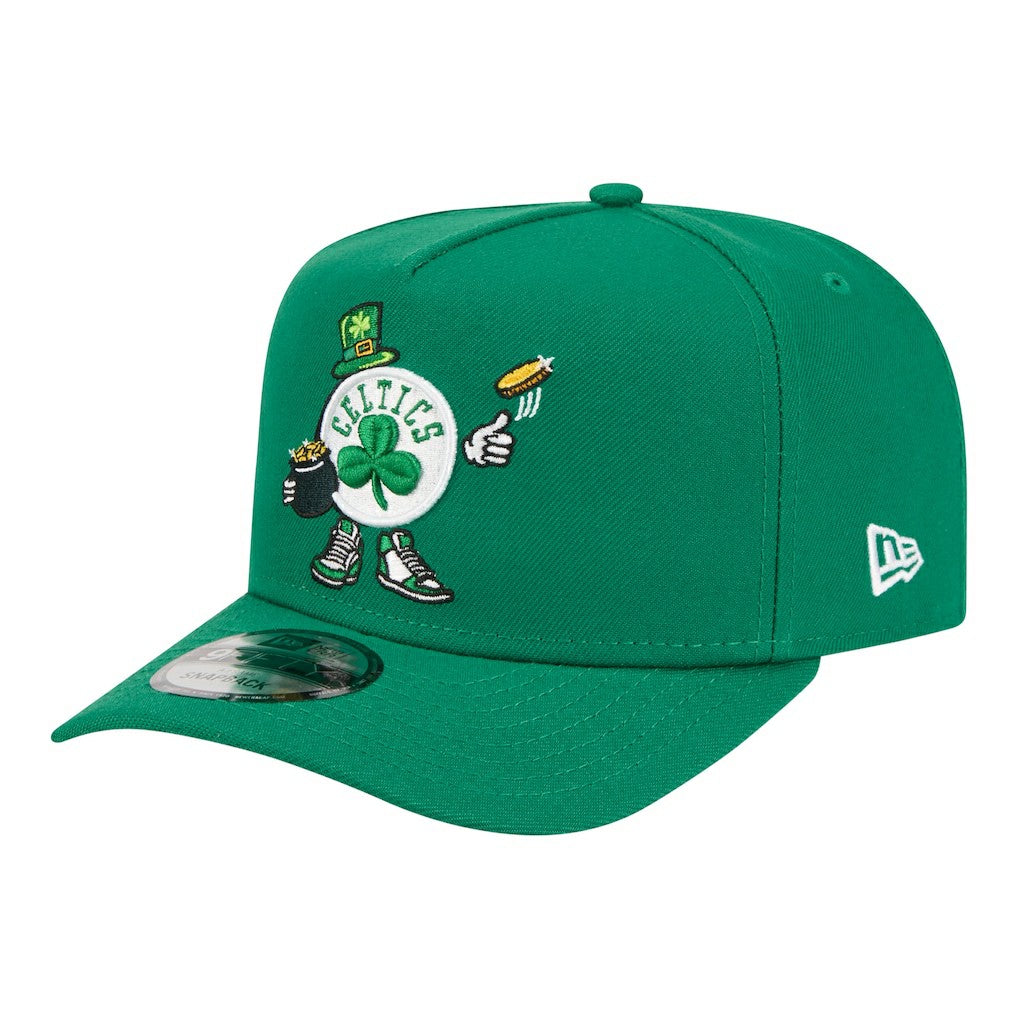 Boston Celtics Injection Cartoon Logo A-Frame 9FIFTY Adjustable Hat Kelly Green - New Era