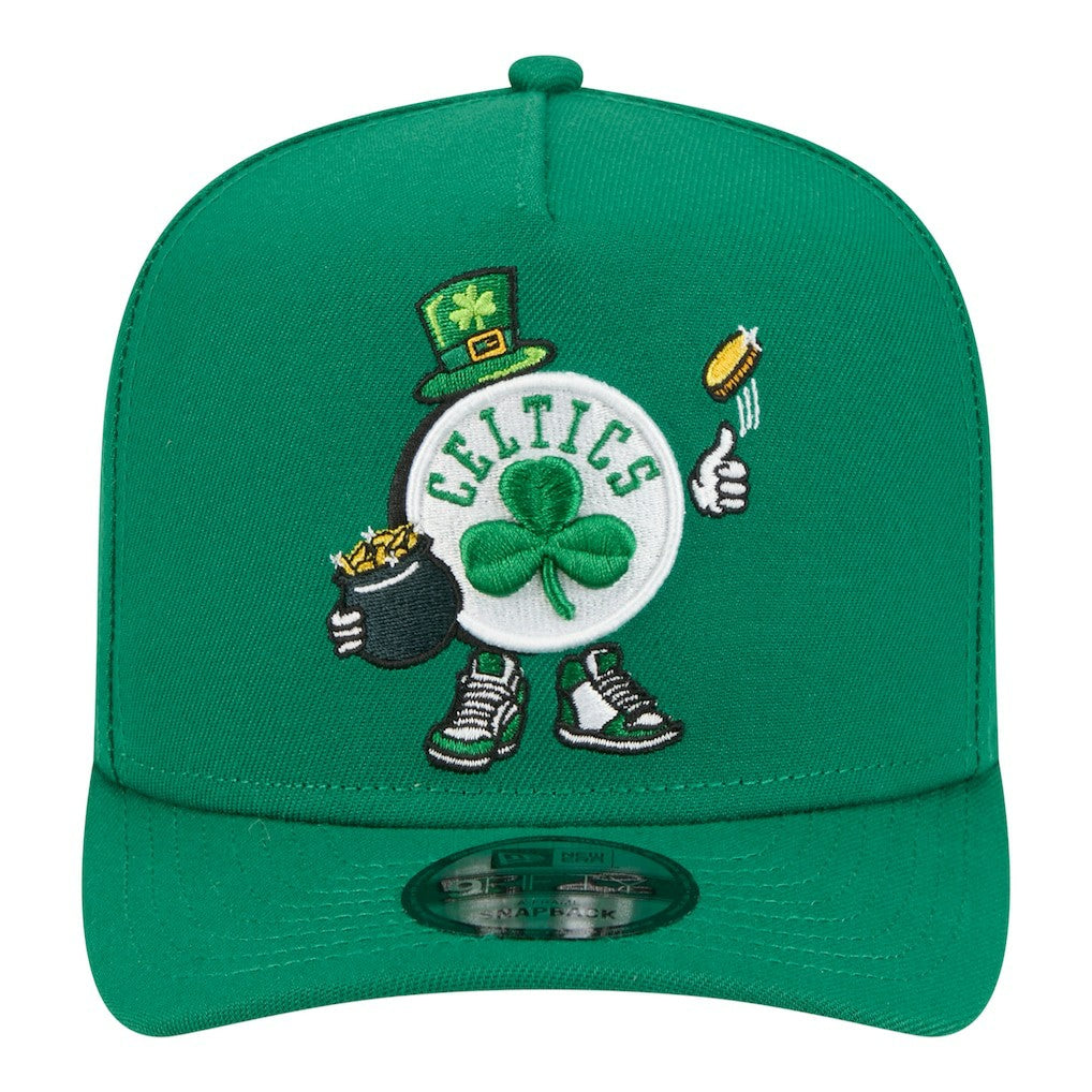 Boston Celtics Injection Cartoon Logo A-Frame 9FIFTY Adjustable Hat Kelly Green - New Era