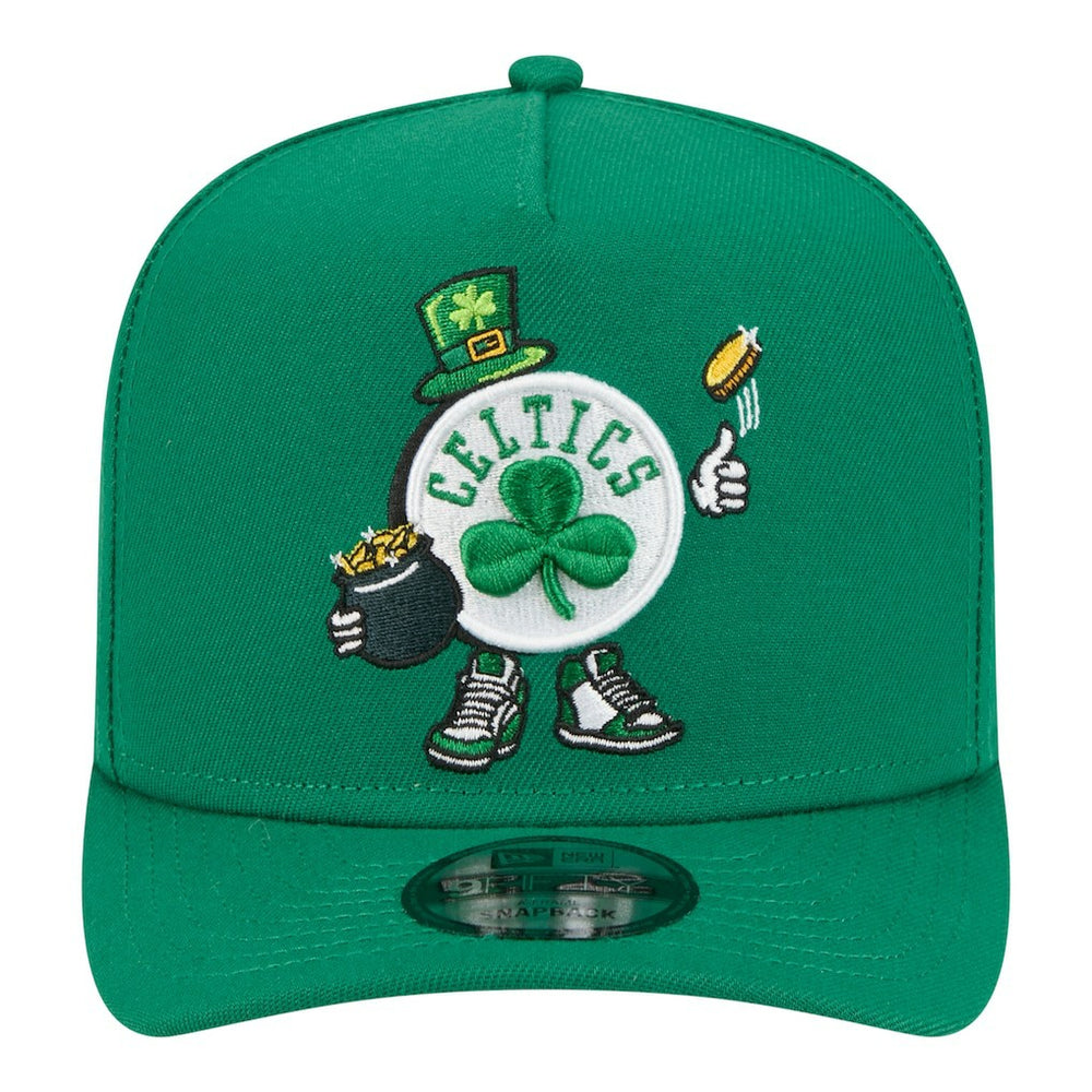 Boston Celtics Injection Cartoon Logo A-Frame 9FIFTY Adjustable Hat Kelly Green - New Era