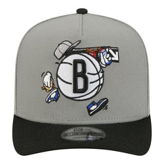 Brooklyn Nets Injection Cartoon Logo A-Frame 9FIFTY Adjustable Hat Gray - New Era
