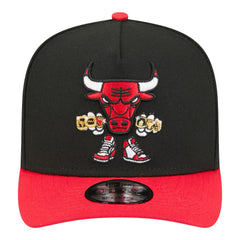 Chicago Bulls Injection Cartoon Logo A-Frame 9FIFTY Adjustable Hat Black - New Era
