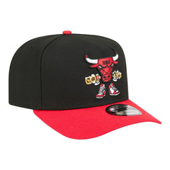 Chicago Bulls Injection Cartoon Logo A-Frame 9FIFTY Adjustable Hat Black - New Era
