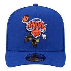 New York Knicks Injection Cartoon Logo A-Frame 9FIFTY Adjustable Hat Blue - New Era