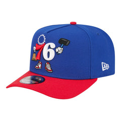 Philadelphia 76ers Injection Cartoon Logo A-Frame 9FIFTY Adjustable Hat Royal - New Era